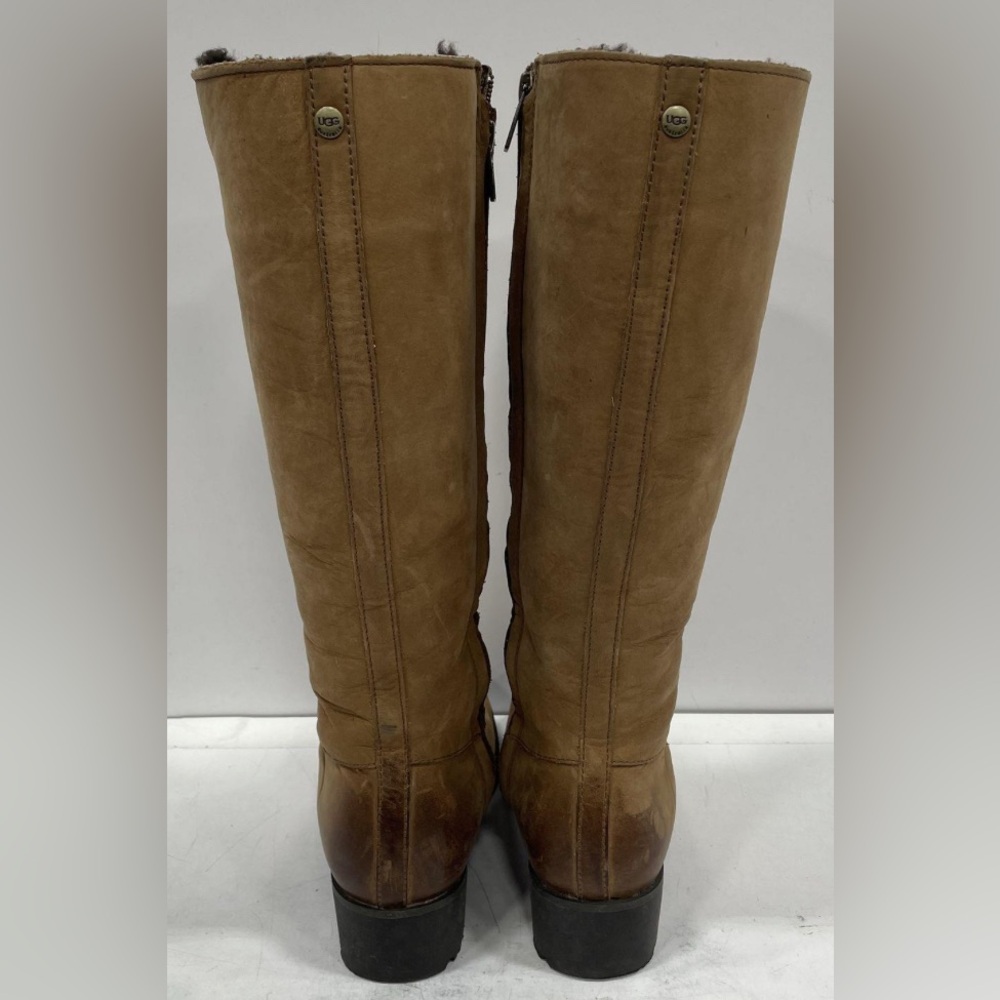 🛑 1 hour sale. UGG, size 6, Broome II 1916 Chestnut Tan Leather, Boots, EUC - Picture 4 of 6
